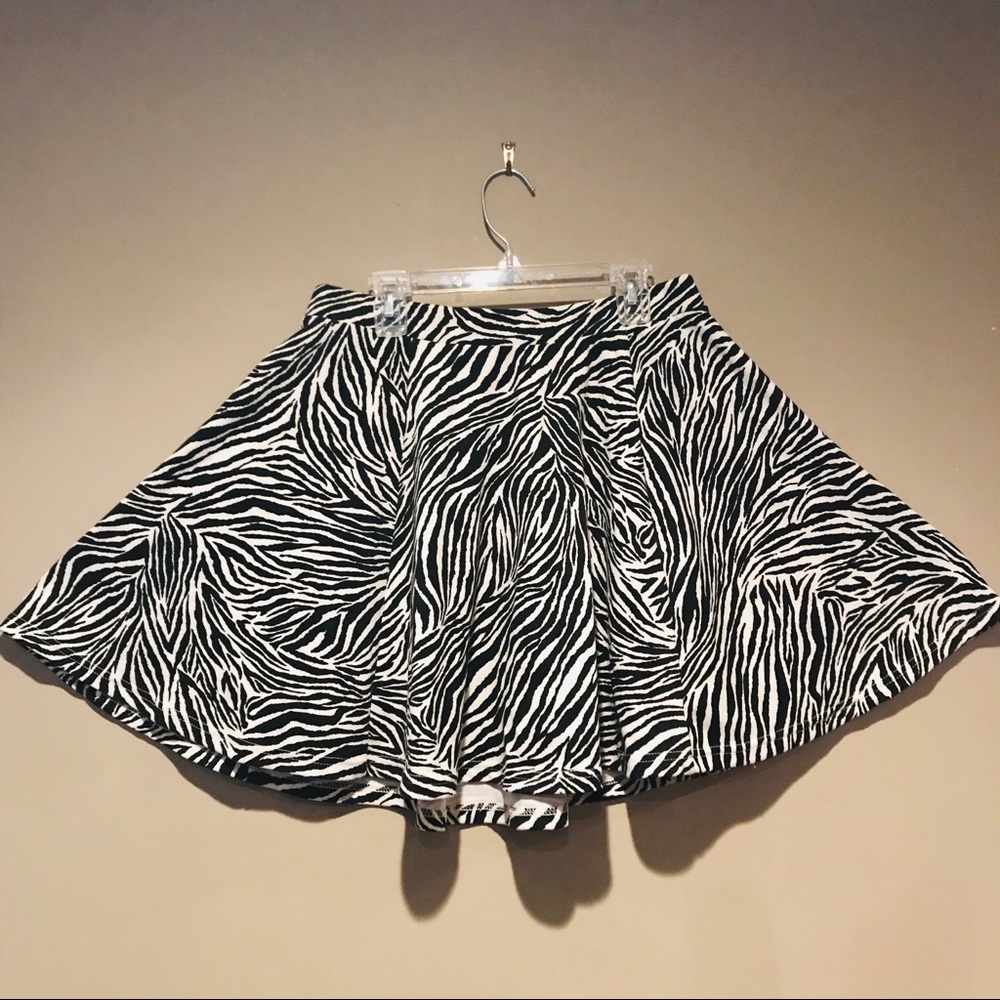 Flowing zebra print skirt